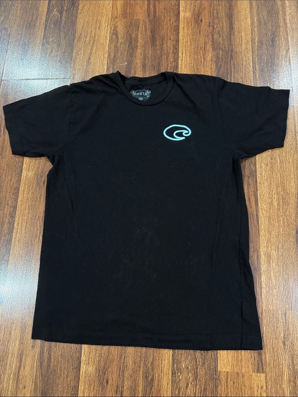 Costa Black Short-Sleeve Tee with Aqua Logo